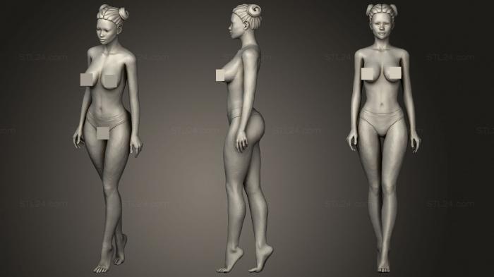 Статуэтки девушки (Девушка hd, STKGL_0920) 3D модель для ЧПУ станка